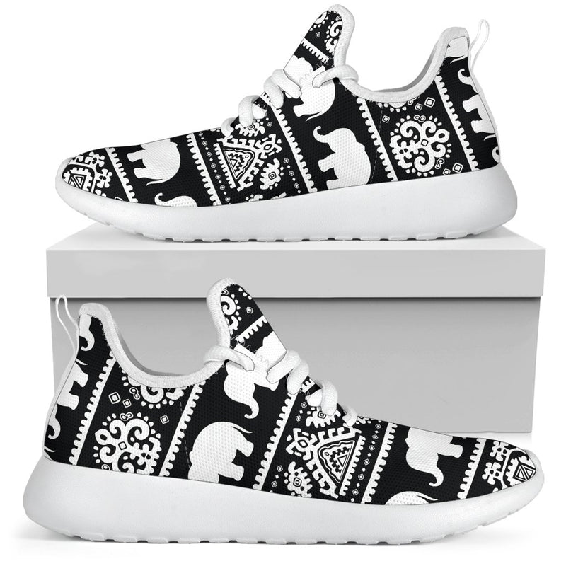 Elephant Pattern Mesh Knit Sneakers Shoes