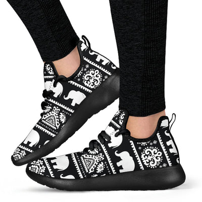 Elephant Pattern Mesh Knit Sneakers Shoes