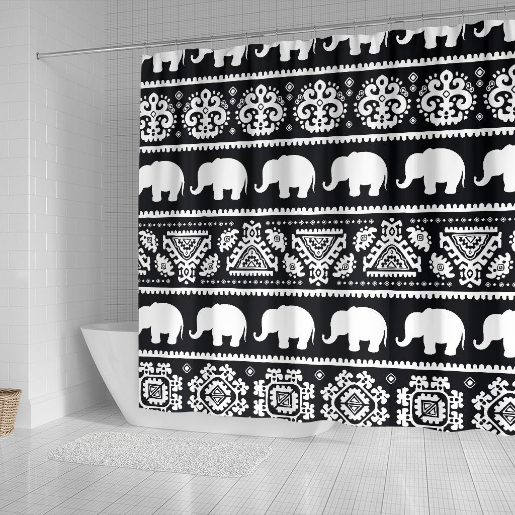 Elephant Pattern Shower Curtain