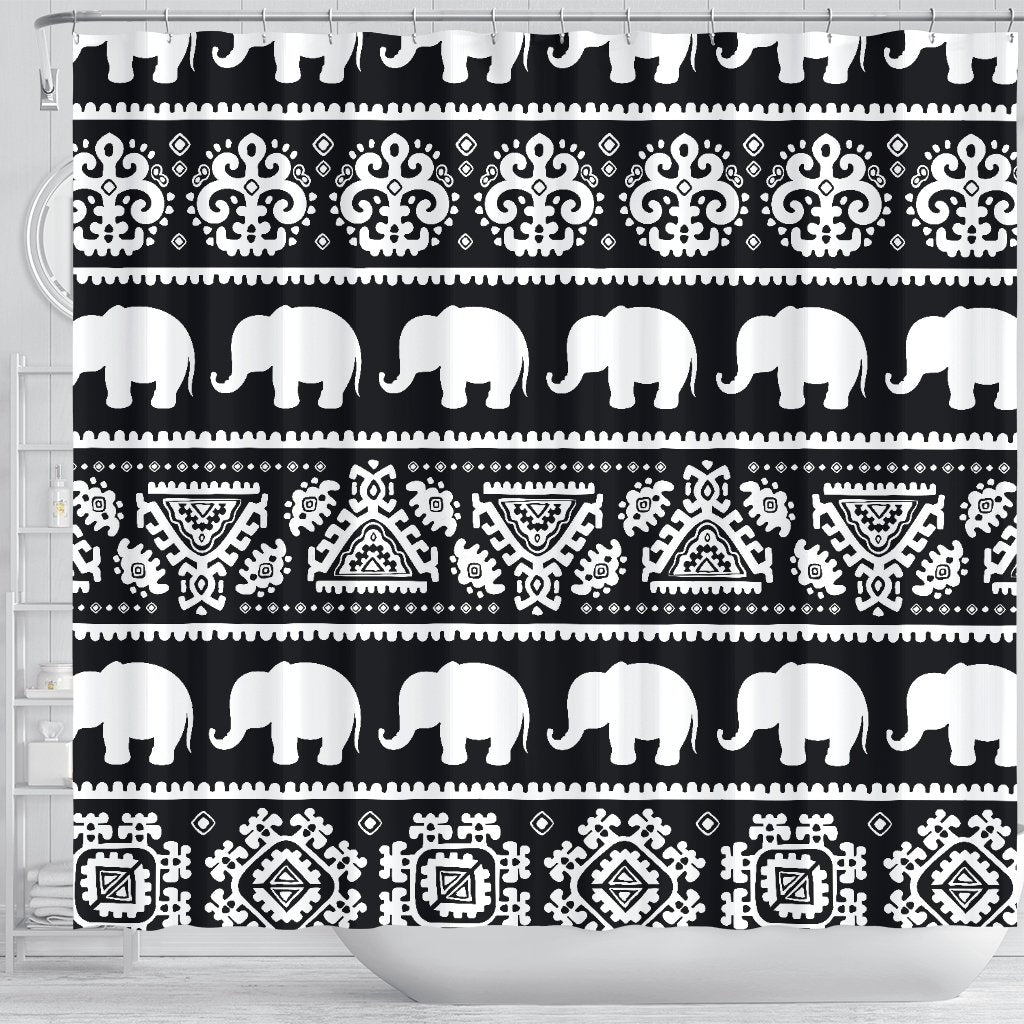 Elephant Pattern Shower Curtain