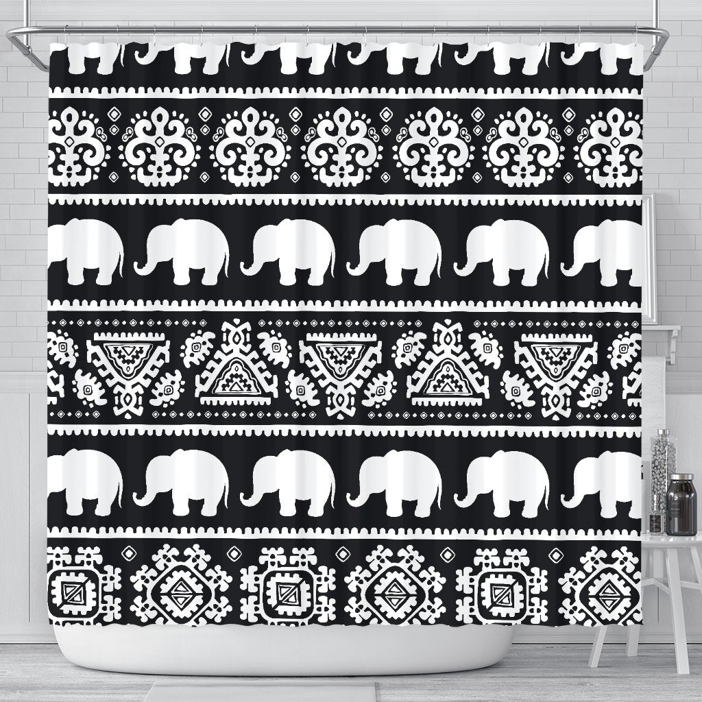 Elephant Pattern Shower Curtain