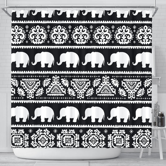 Elephant Pattern Shower Curtain