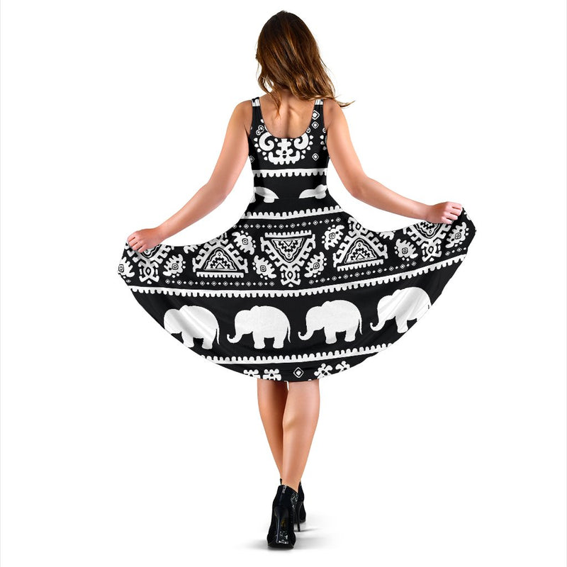 Elephant Pattern Sleeveless Mini Dress