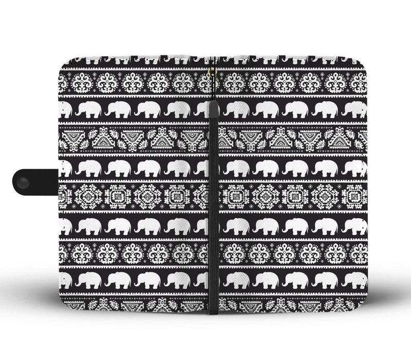 Elephant Pattern Wallet Phone Case