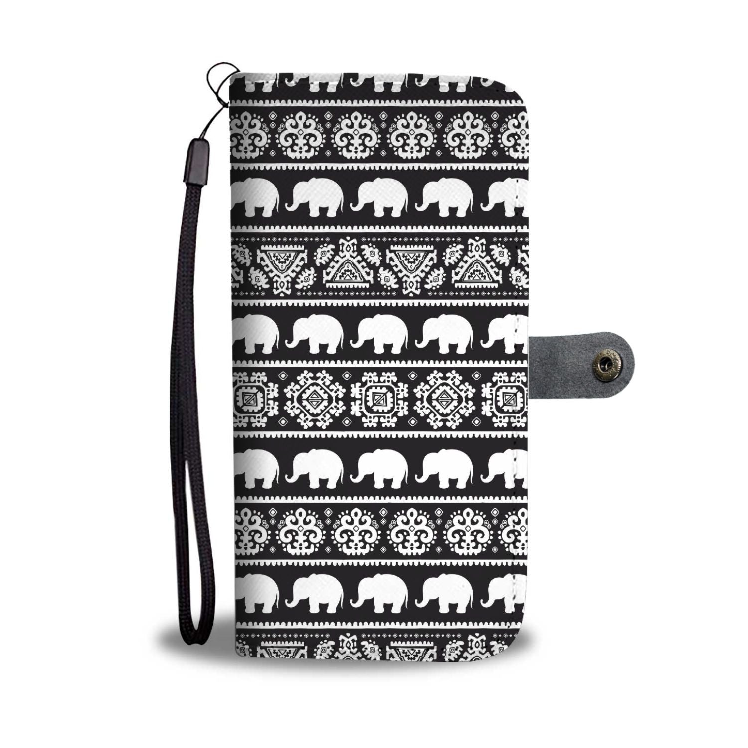 Elephant Pattern Wallet Phone Case