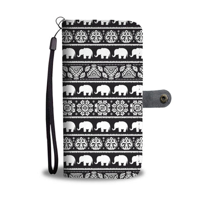 Elephant Pattern Wallet Phone Case