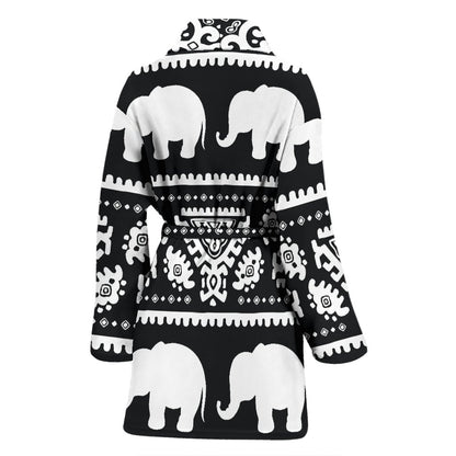 Elephant Pattern Women Bath Robe