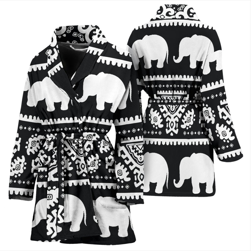 Elephant Pattern Women Bath Robe