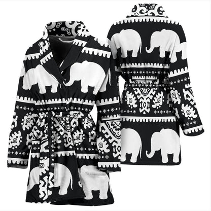 Elephant Pattern Women Bath Robe