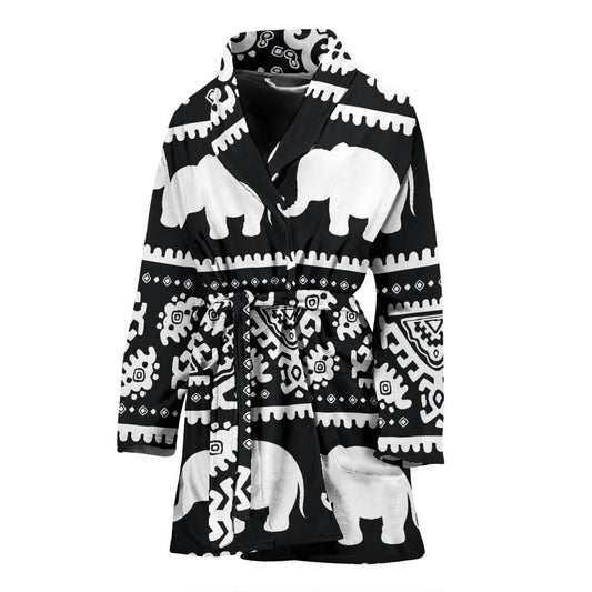 Elephant Pattern Women Bath Robe