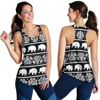 Elephant Pattern Women Racerback Tank Top