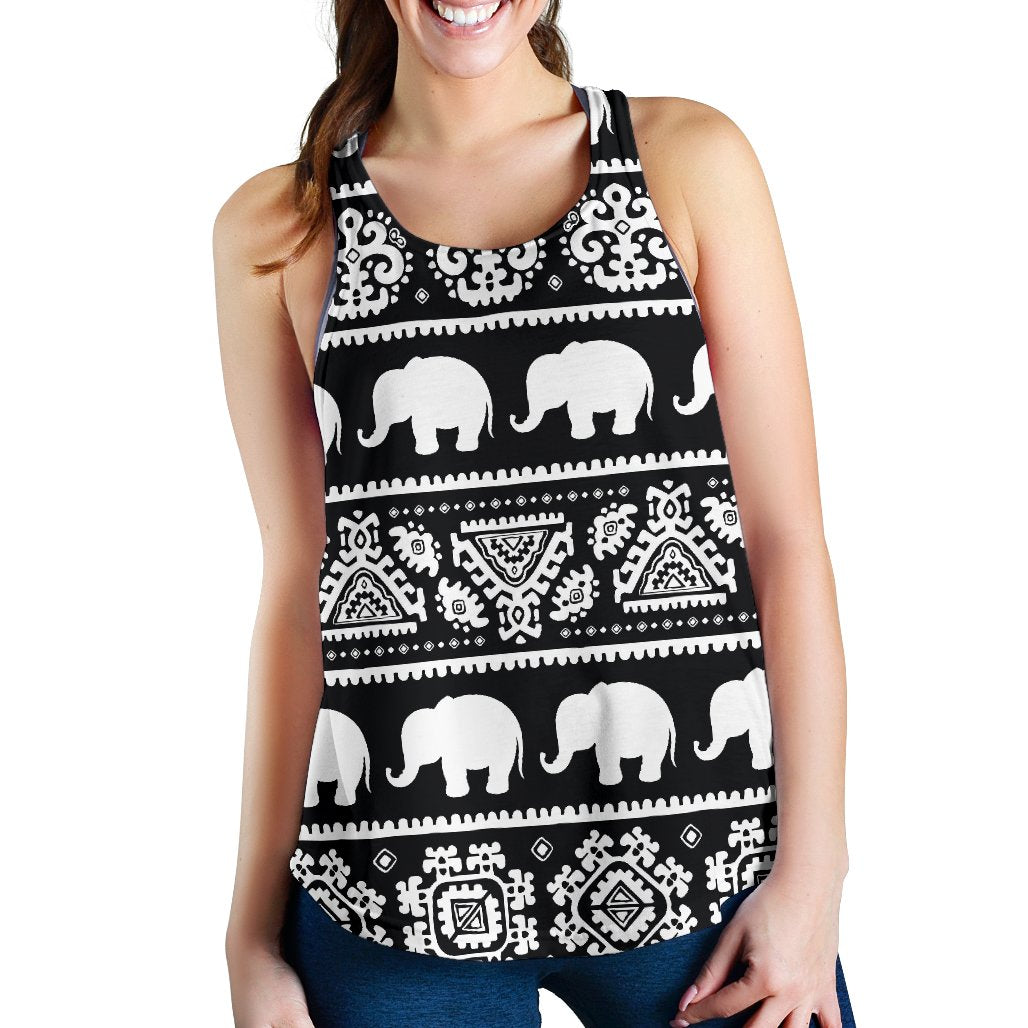 Elephant Pattern Women Racerback Tank Top