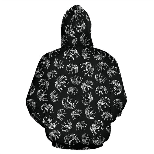 Elephant Tribal All Over Print Hoodie