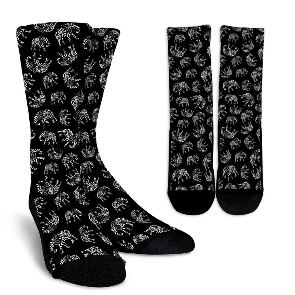 Elephant Tribal Crew Socks