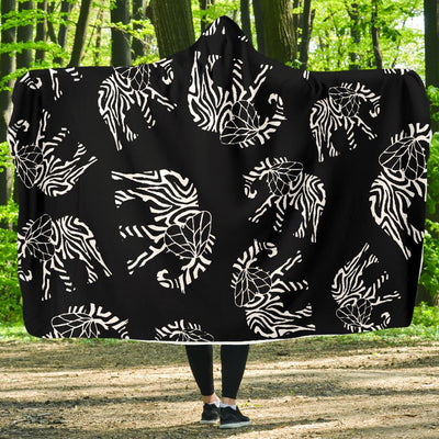 Elephant Tribal Hooded Blanket-JORJUNE.COM