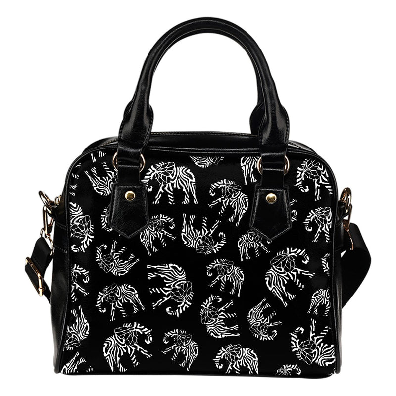 Elephant Tribal Leather Shoulder Handbag