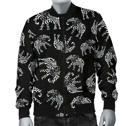 Elephant Tribal Men Casual Bomber Jacket