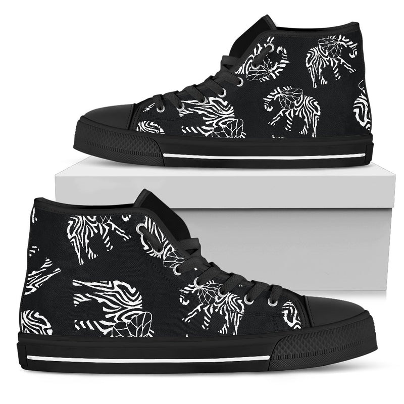 Elephant Tribal Men High Top Shoes