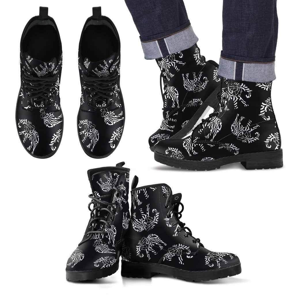 Elephant Tribal Men Leather Boots