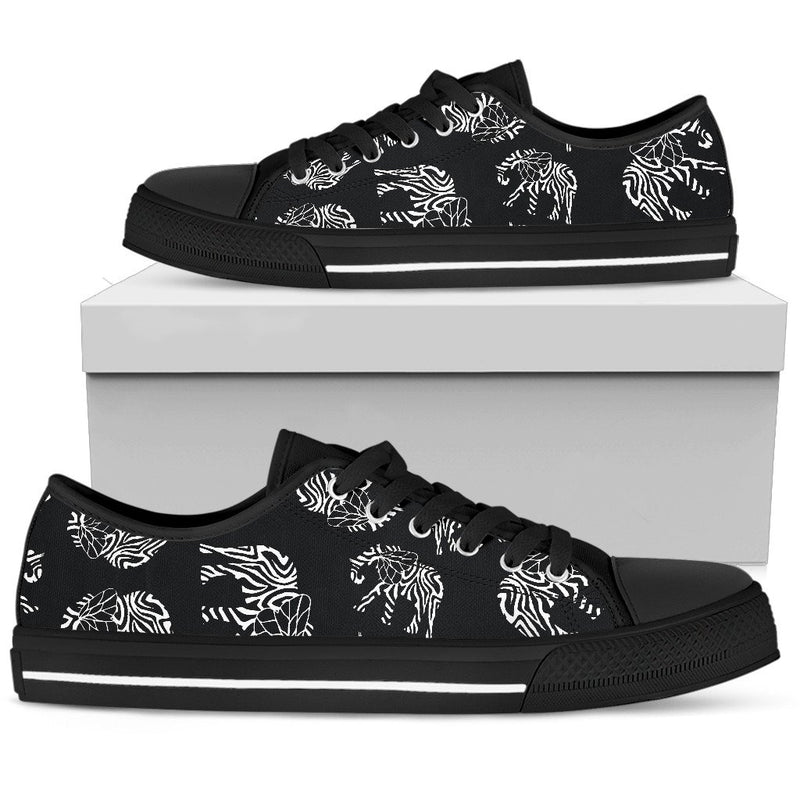 Elephant Tribal Men Low Top Shoes