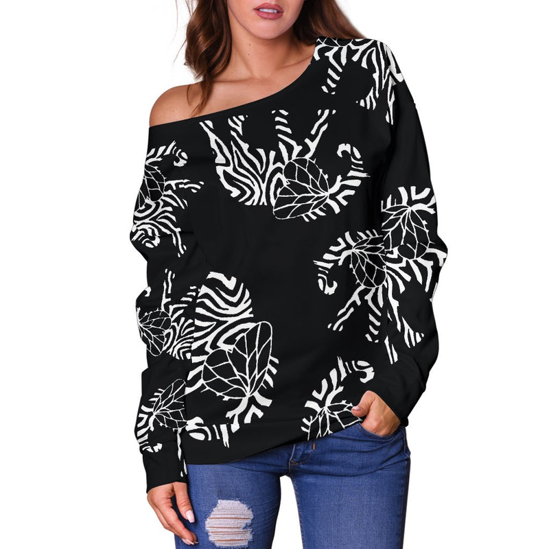 Elephant Tribal Off Shoulder Sweatshirt