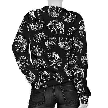 Elephant Tribal Women Crewneck Sweatshirt