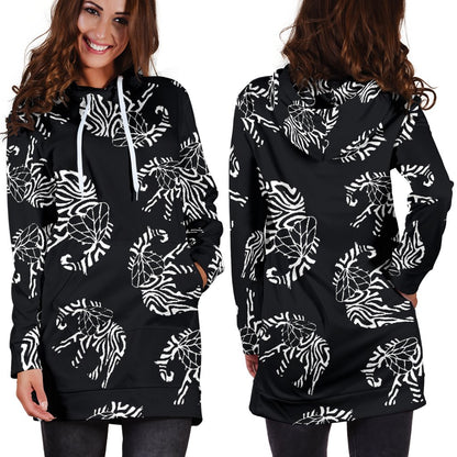 Elephant Tribal Women Hoodie Dress