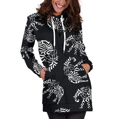 Elephant Tribal Women Hoodie Dress