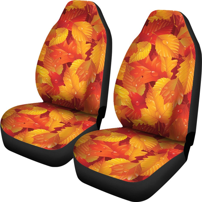 Elm Leave Autum Print Pattern Universal Fit Car Seat Covers