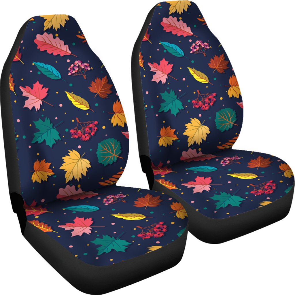 Elm Leave Colorful Print Pattern Universal Fit Car Seat Covers