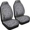 Elm Leave Grey Print Pattern Universal Fit Car Seat Covers