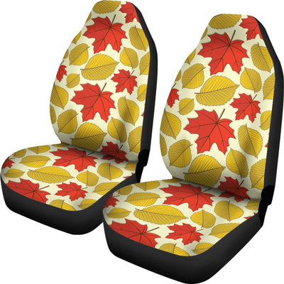 Elm Maple Leave Print Pattern Universal Fit Car Seat Covers