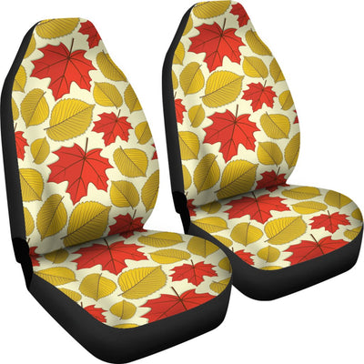 Elm Maple Leave Print Pattern Universal Fit Car Seat Covers