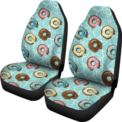 Emoji Donut Print Pattern Universal Fit Car Seat Covers