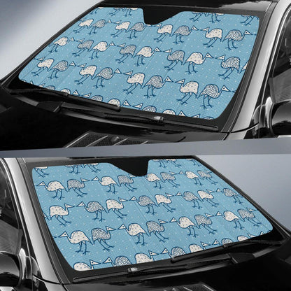 Emu Pattern Print Design 01 Car Sun Shade-JORJUNE.COM