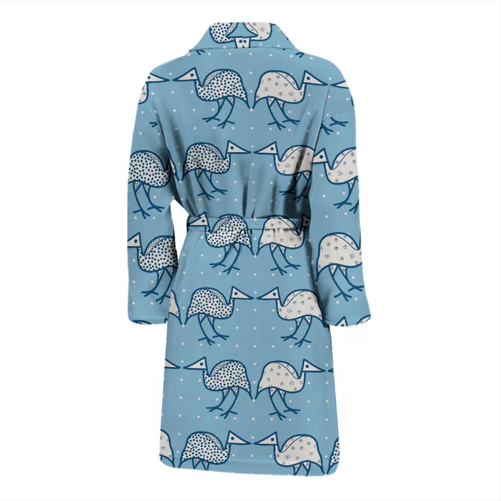Emu Pattern Print Design 01 Men Bathrobe-JORJUNE.COM