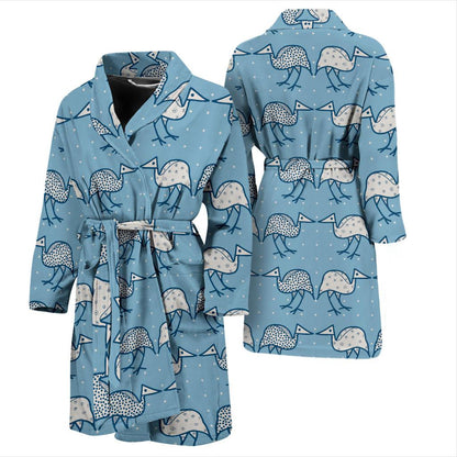 Emu Pattern Print Design 01 Men Bathrobe-JORJUNE.COM