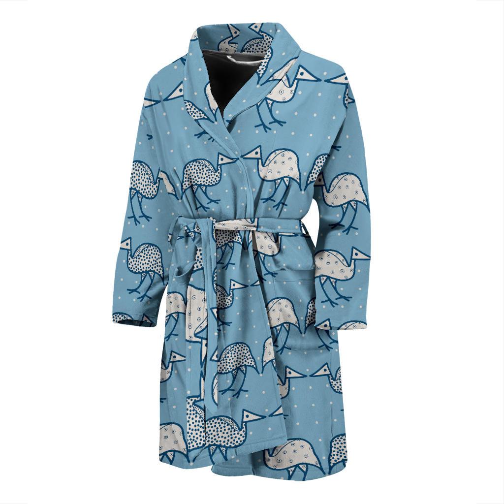 Emu Pattern Print Design 01 Men Bathrobe-JORJUNE.COM