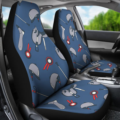 Equestrian Equipment Background Universal Fit Car Seat Covers