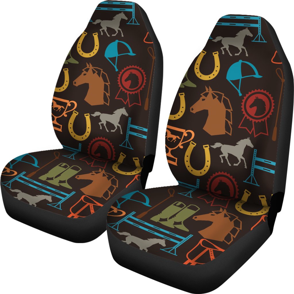 Equestrian Equipment Horse Colorful Universal Fit Car Seat Covers