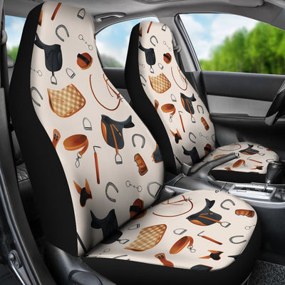 Equestrian Equipment Print Pattern Universal Fit Car Seat Covers