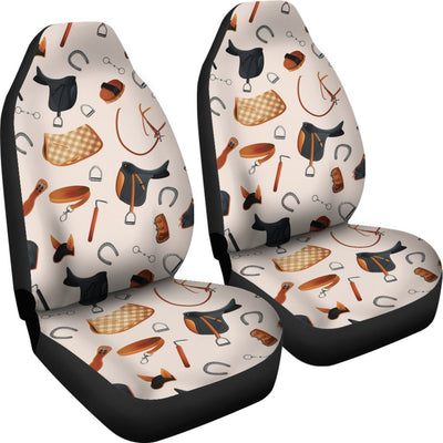 Equestrian Equipment Print Pattern Universal Fit Car Seat Covers