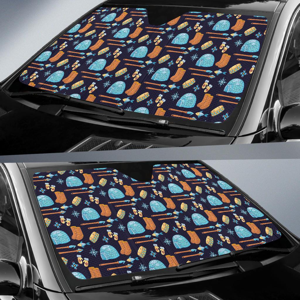 Eskimo Pattern Print Design 02 Car Sun Shade-JORJUNE.COM