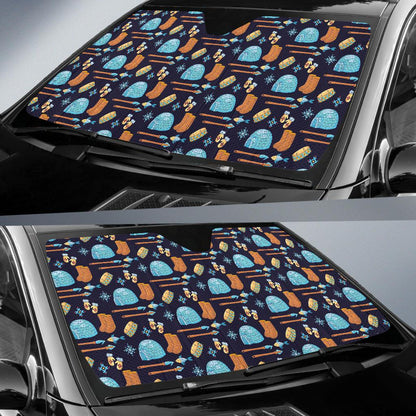 Eskimo Pattern Print Design 02 Car Sun Shade-JORJUNE.COM