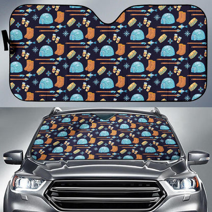 Eskimo Pattern Print Design 02 Car Sun Shade-JORJUNE.COM