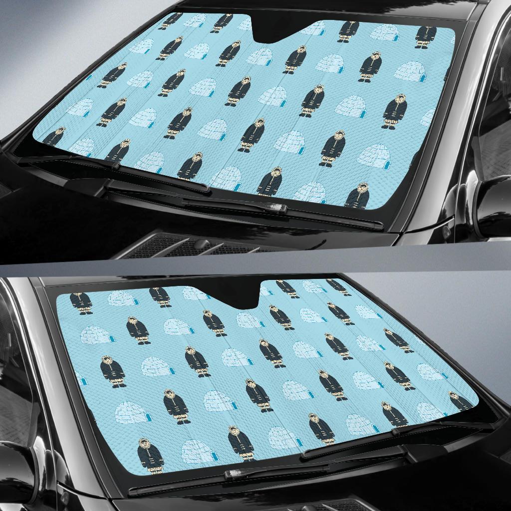 Eskimo Pattern Print Design 03 Car Sun Shade-JORJUNE.COM