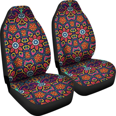 Ethnic Flower Style Print Pattern Universal Fit Car Seat Covers