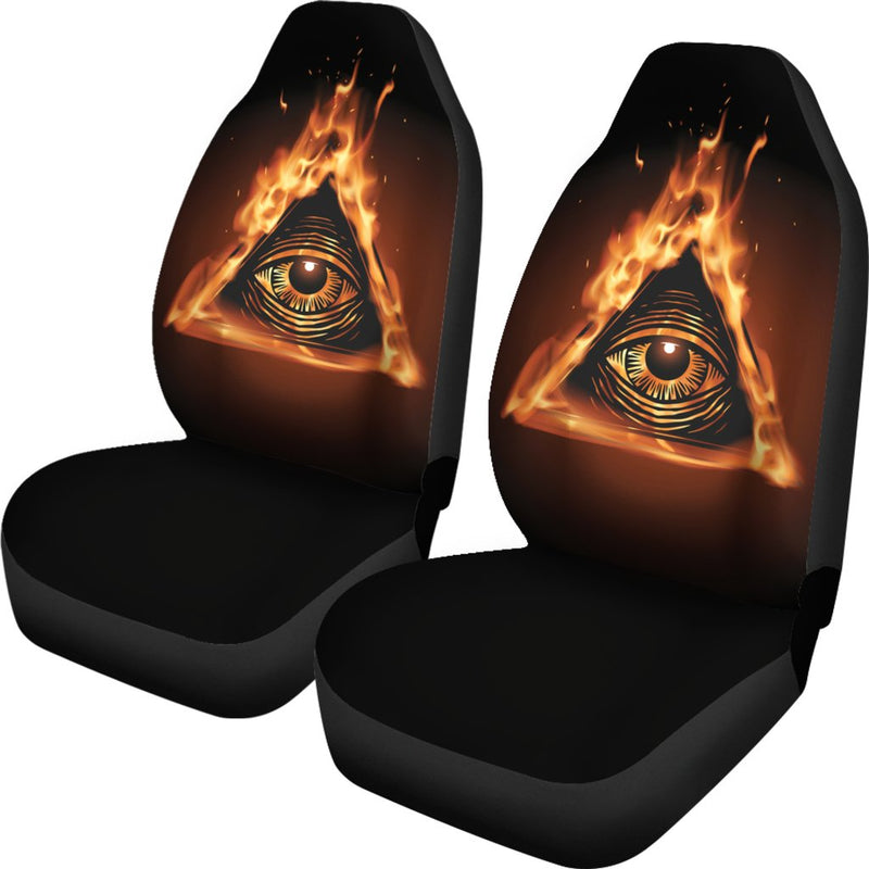 Eye of Horus in Flame Print Universal Fit Car Seat Covers