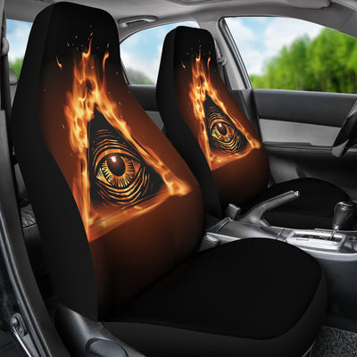 Eye of Horus in Flame Print Universal Fit Car Seat Covers
