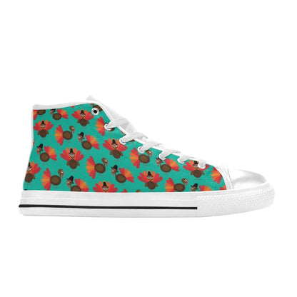 Thanksgiving Print Design LKS307 High Top Women's White Shoes
